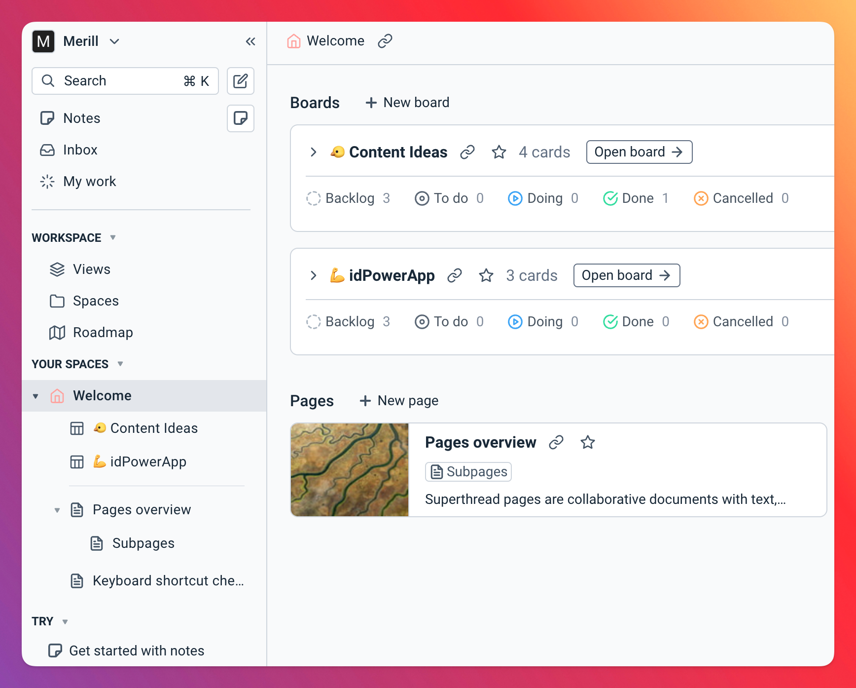 Superthread content tracking