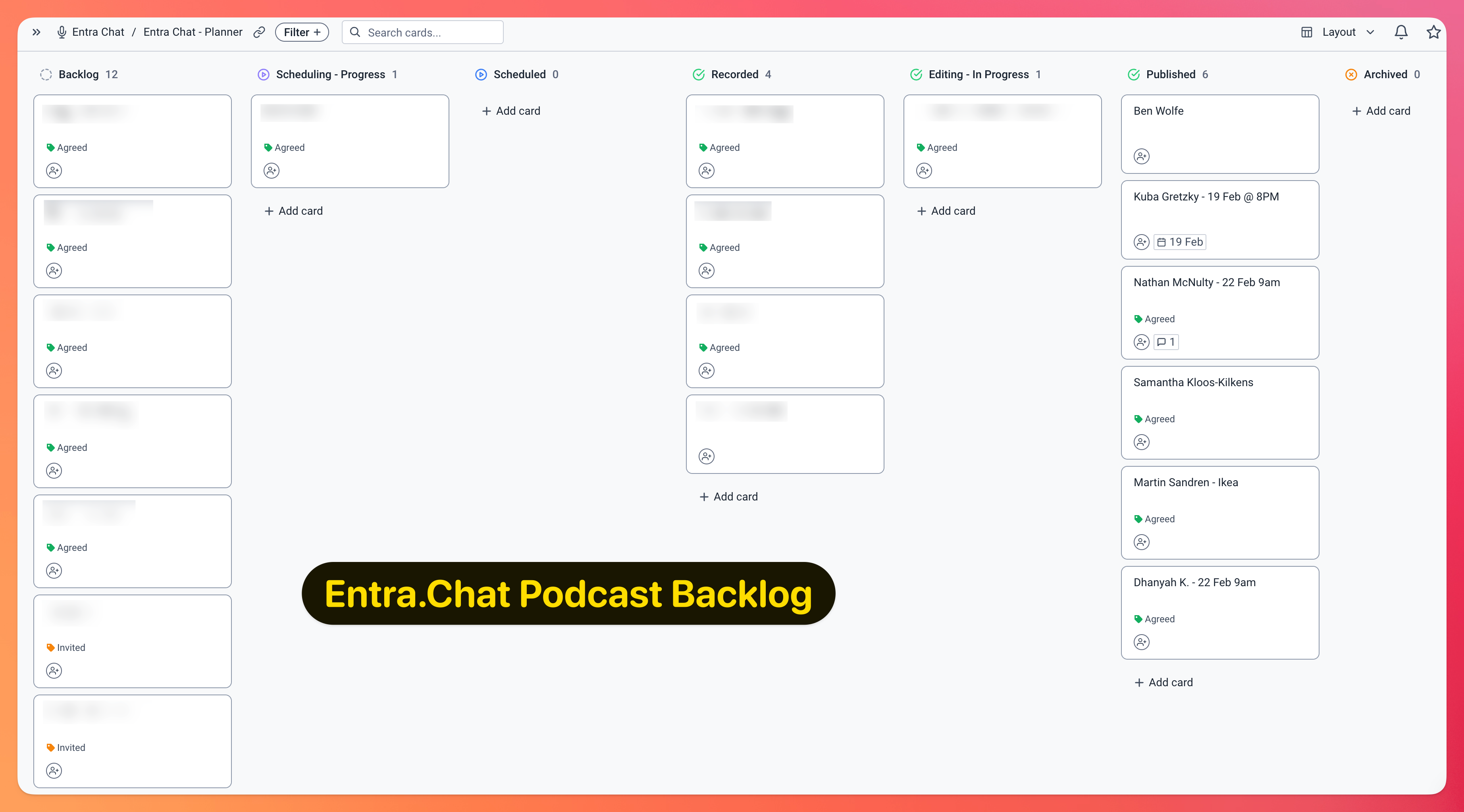 Superthread kanban board