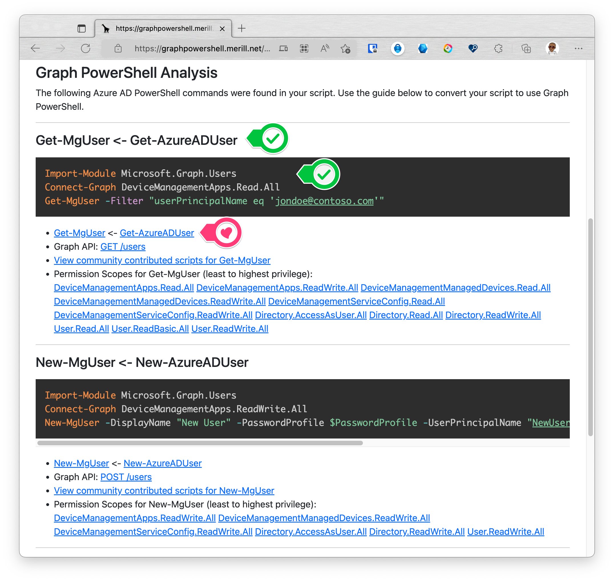 Screenshot of Analysis Report